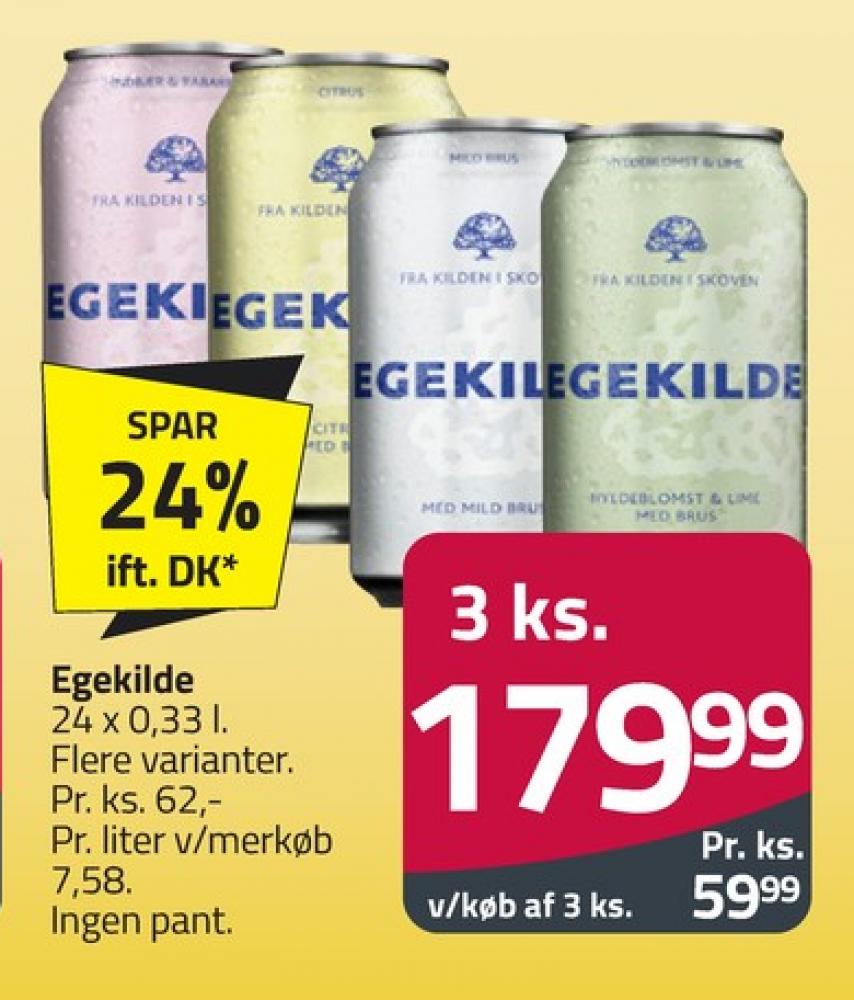 Egekilde Hyldeblomst-Lime, Mineralvand med brus 24 pk.