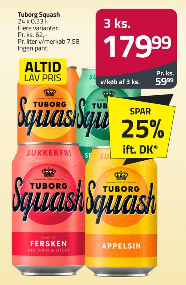 Tuborg Squash, Appelsinsodavand 24 pk.
