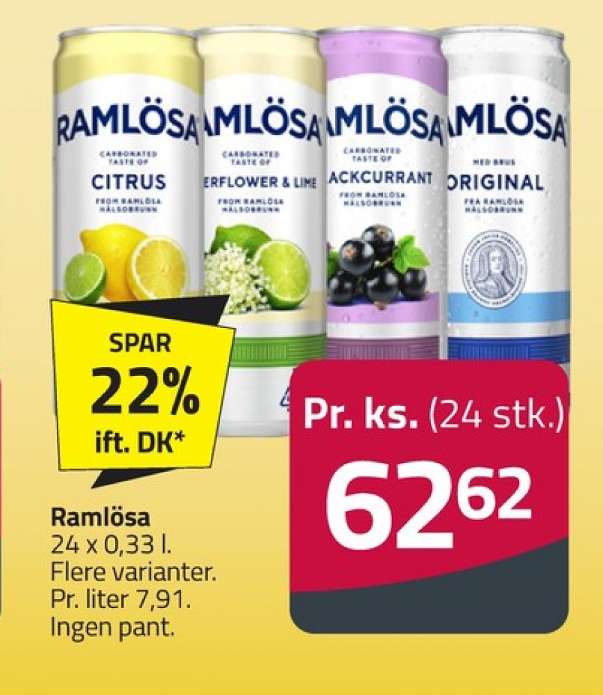 Ramlösa Citrus, Mineralvand med brus 24 pk.