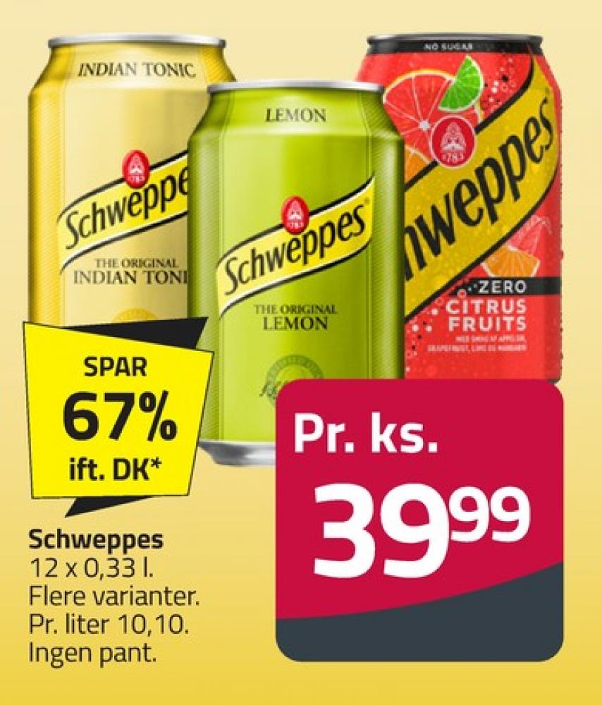Schweppes Lemon, Lemonsodavand 12 pk.