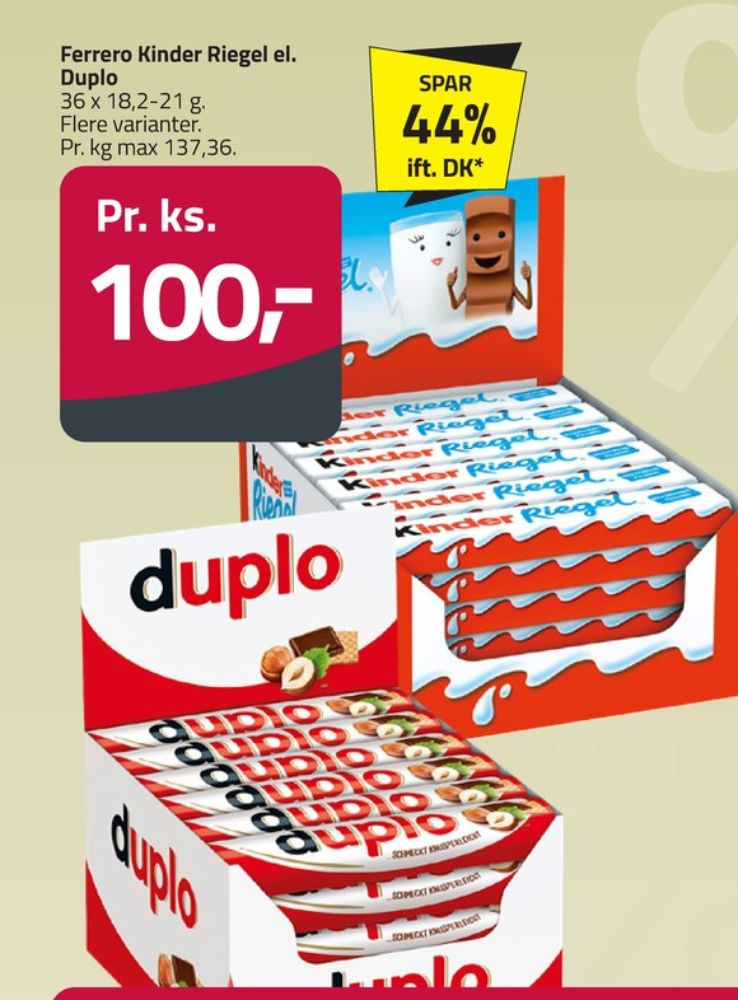 Kinder Riegel, Chokoladestænger