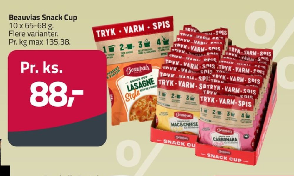 Beauvais, Snack Cup Mac & Cheese