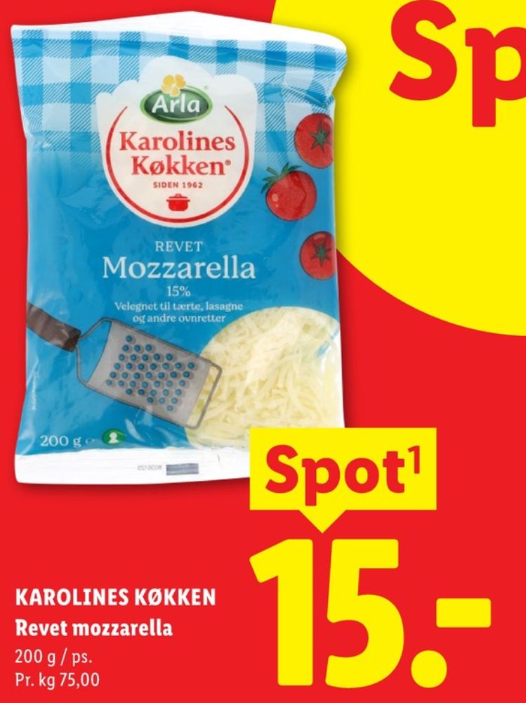Karolines, Revet ost Mozzarella