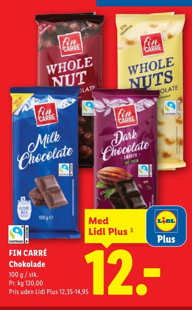 Fin Carré, Chokoladeplade Milk