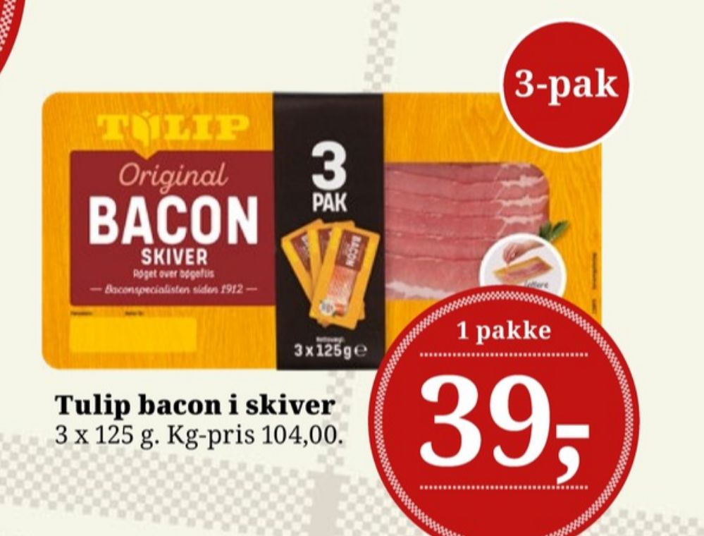Tulip, Baconskiver 3 pk