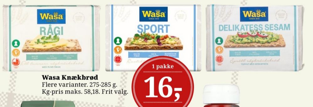 Wasa, Delikatesse Sesam knækbrød