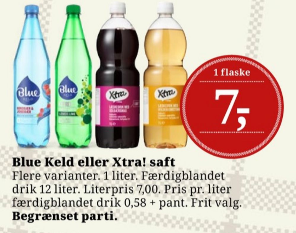 Blue Keld Hindbær & Jordbær, Mineralvand med brus, hindbær og jordbær