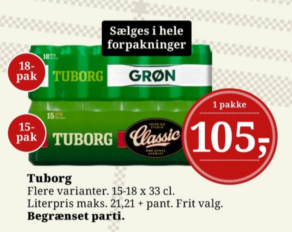 Tuborg Grøn, Øl 18 pk.