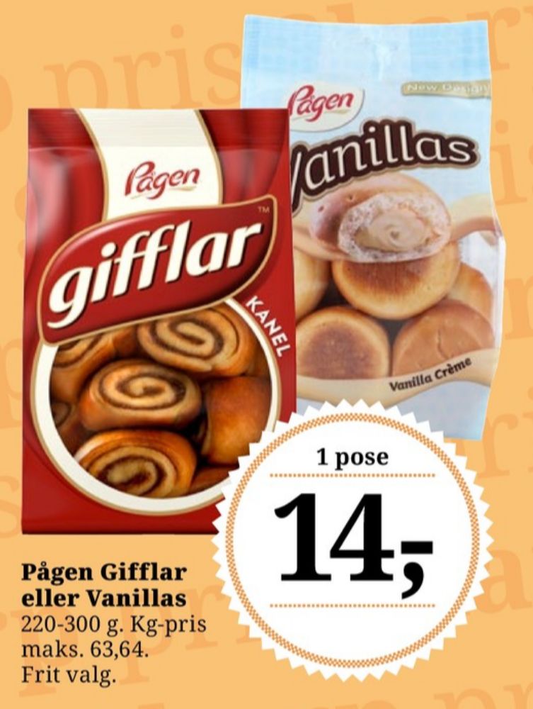 Pågen, Gifflar kanel