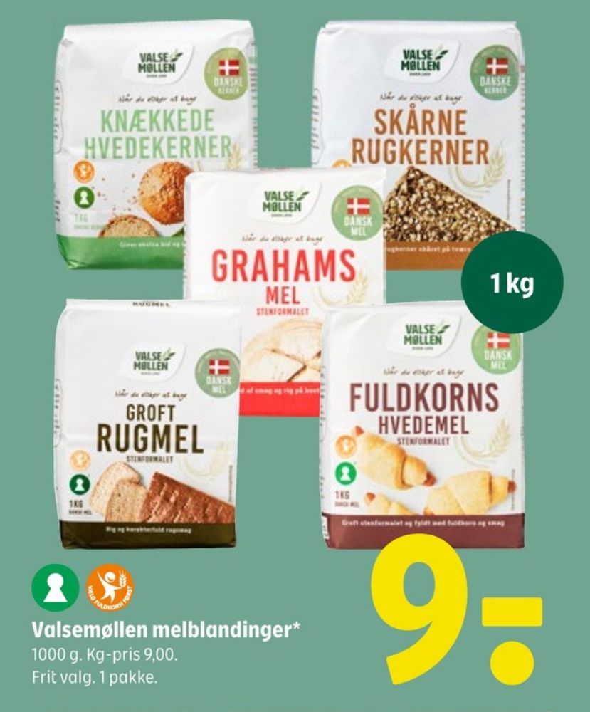 Valsemøllen, Hvedemel Fuldkorn