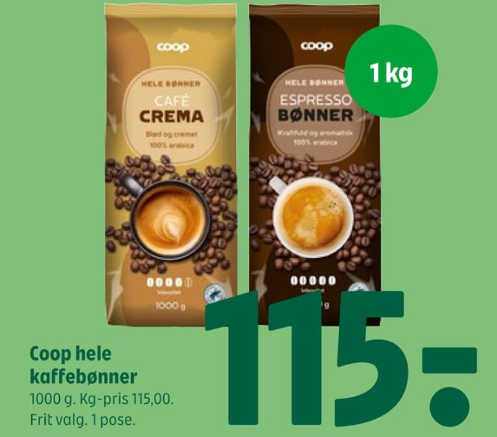 Coop Café Crema , Kaffebønner