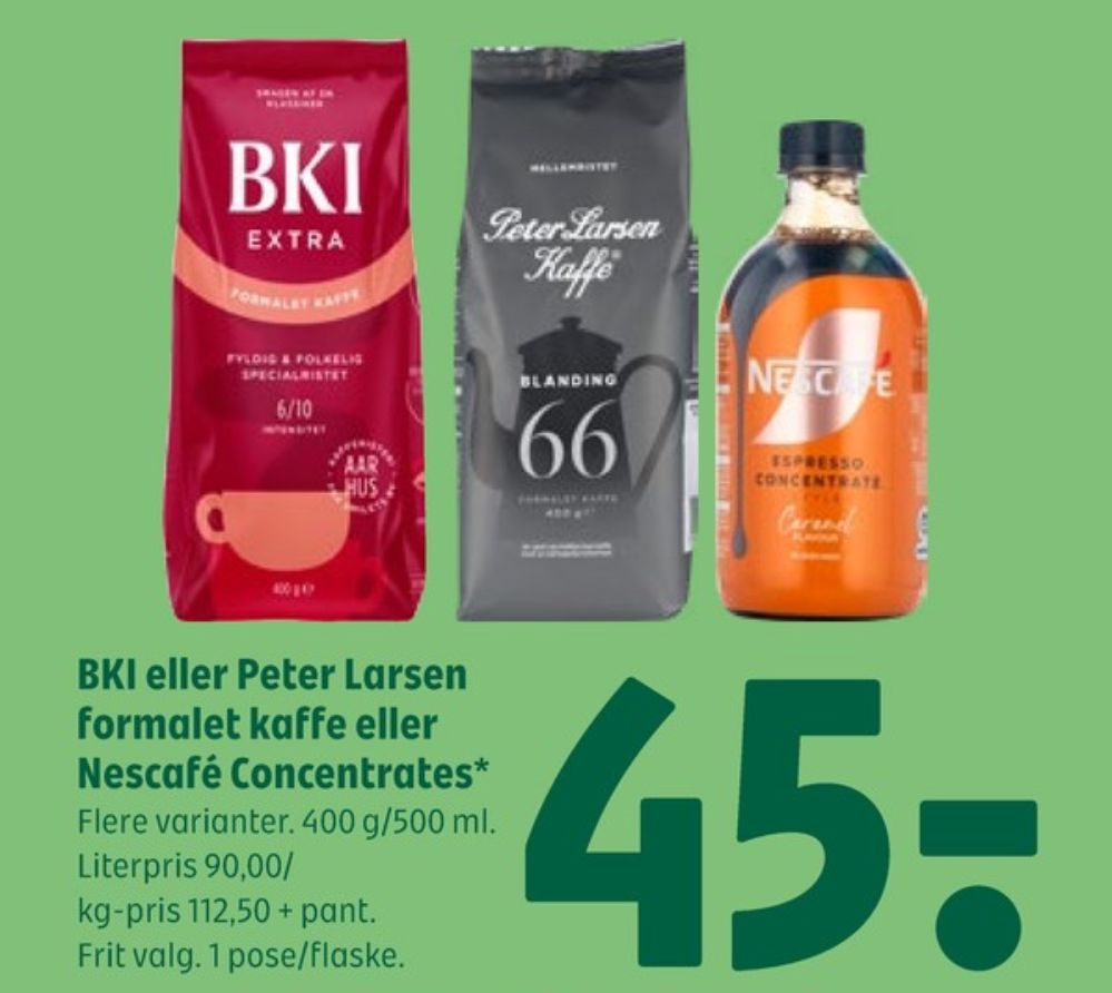 BKI Extra Specialristet, Kaffe Formalet