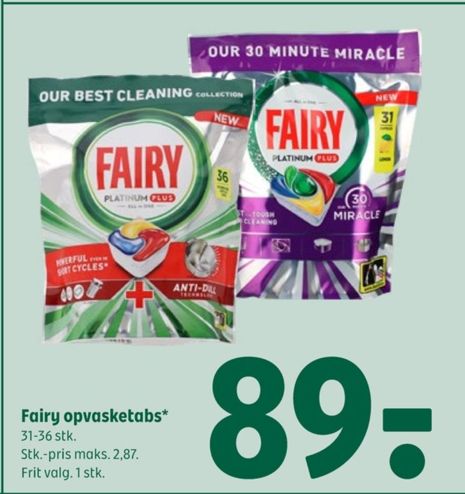 Fairy, Maskinopvask-tabs