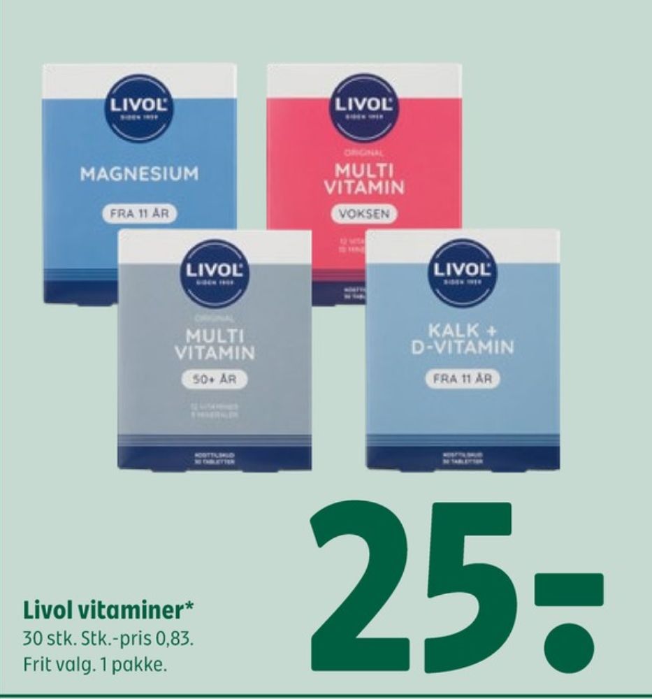 Livol Multi, Vitaminer