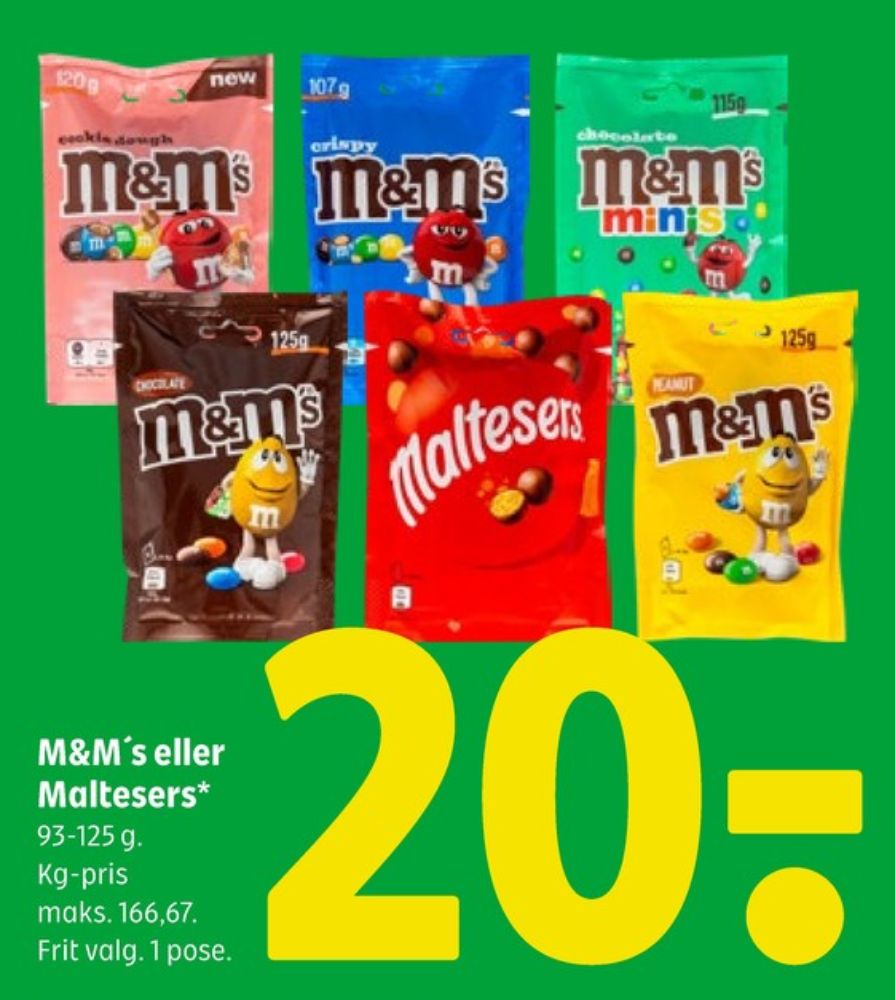 M&Ms, Chokoladepastiller Peanut