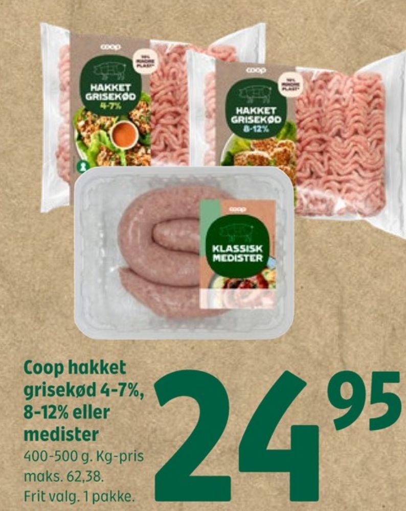 Coop, Hakket grisekød 8-12%