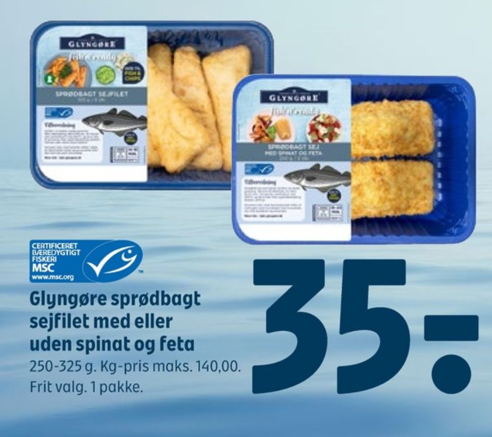 Glyngøre, Sejfilet med Spinat og Feta