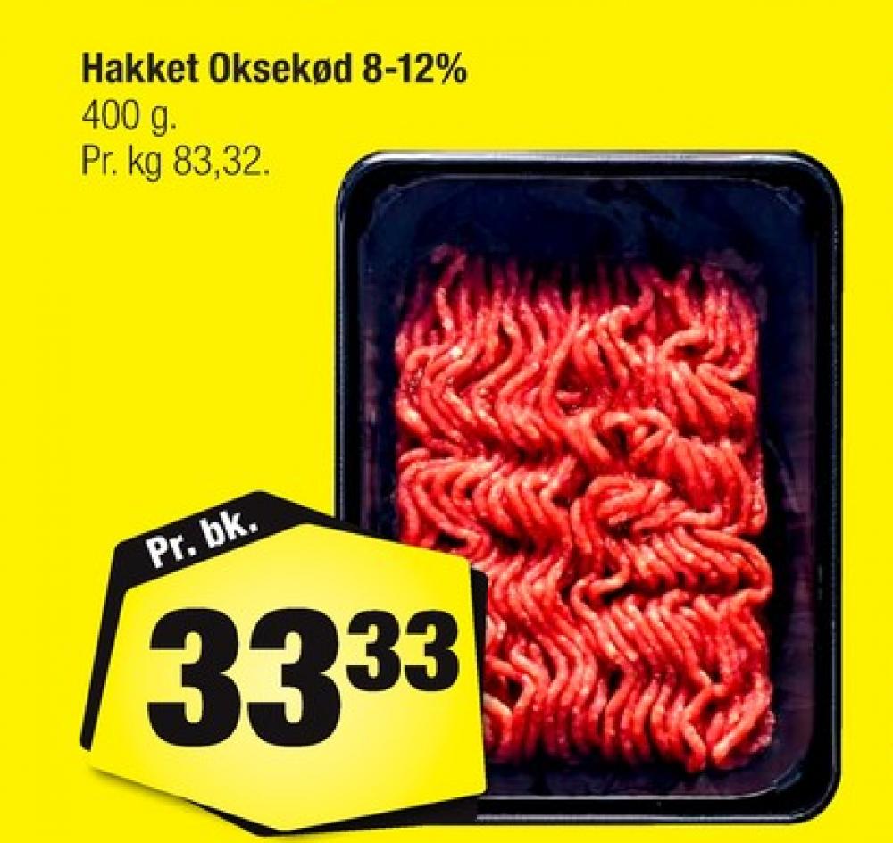 Hakket oksekød 8-12%