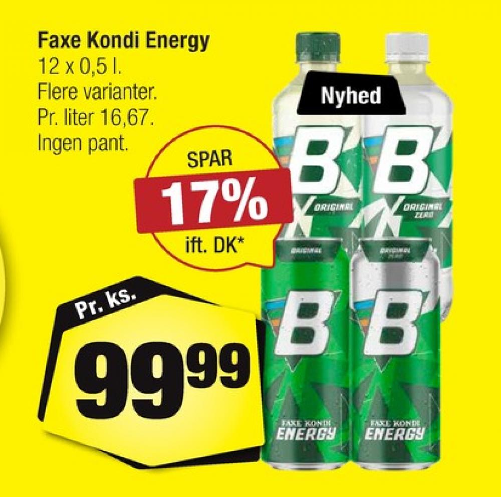 Faxe Kondi Booster Original Zero, Energidrik 12 pk.