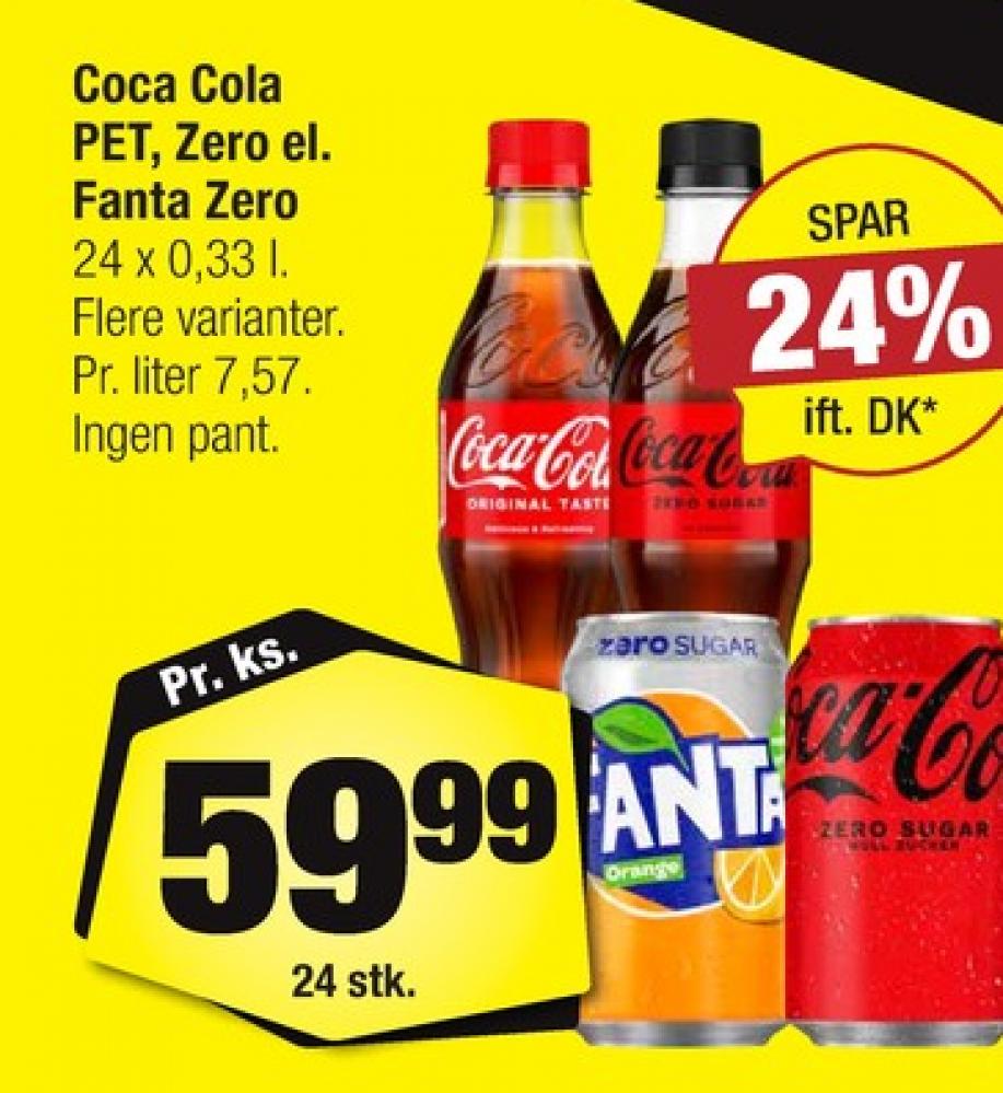 Fanta Zero, Appelsinsodavand 24 pk.