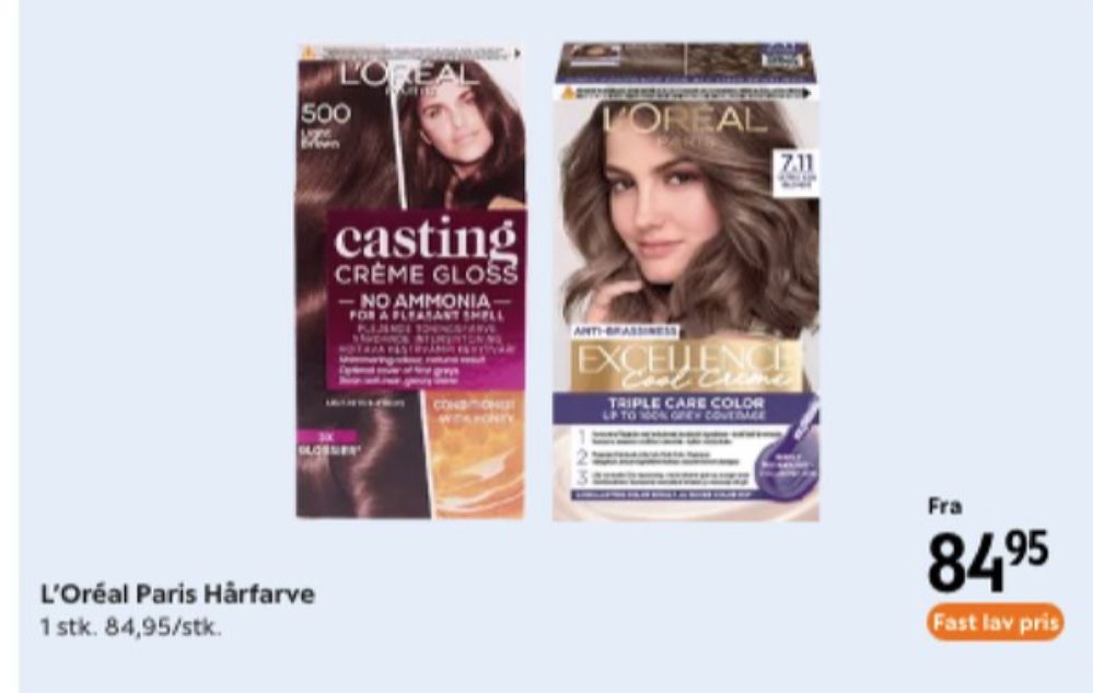 Loreal Excellence, Hårfarve
