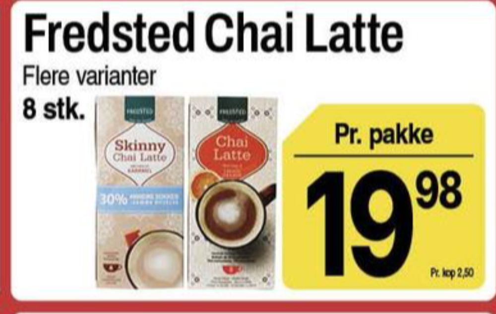 Fredsted Chai Latte, Instant Te Choco Orange