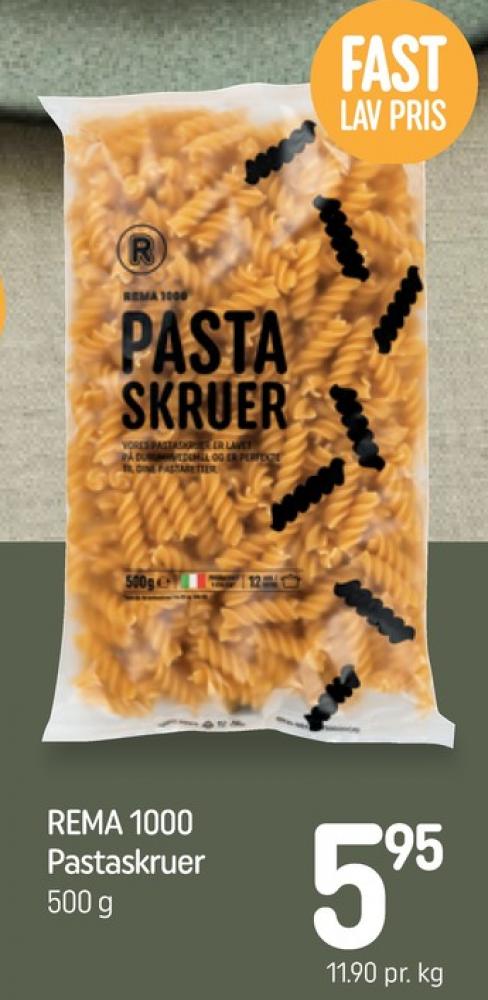 Rema 1000, Pasta