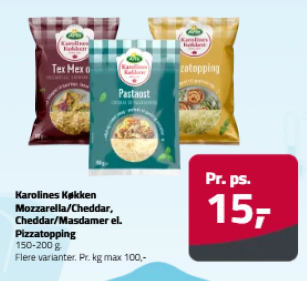 Karolines, Revet ost Pizzatopping