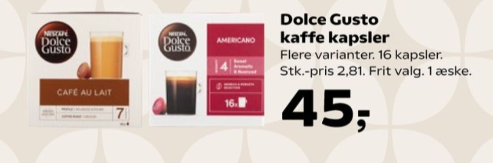 Nescafe Dolce Gusto Cafe Au Lait, Kaffekapsler
