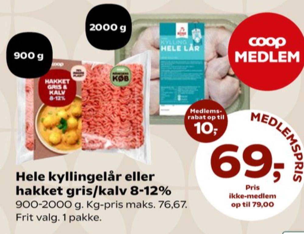 Coop, Hakket kalv og grisekød 8-12%