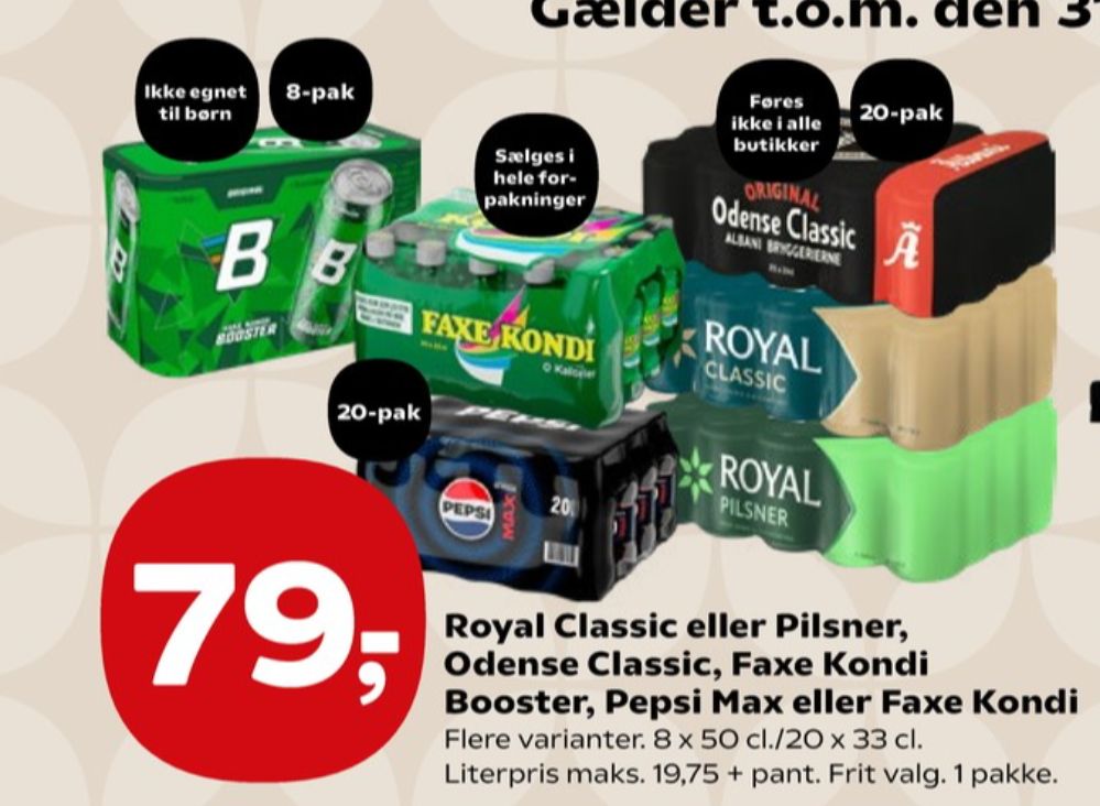 Royal 0,0 Classic, Øl - Alkoholfri 20 pk.