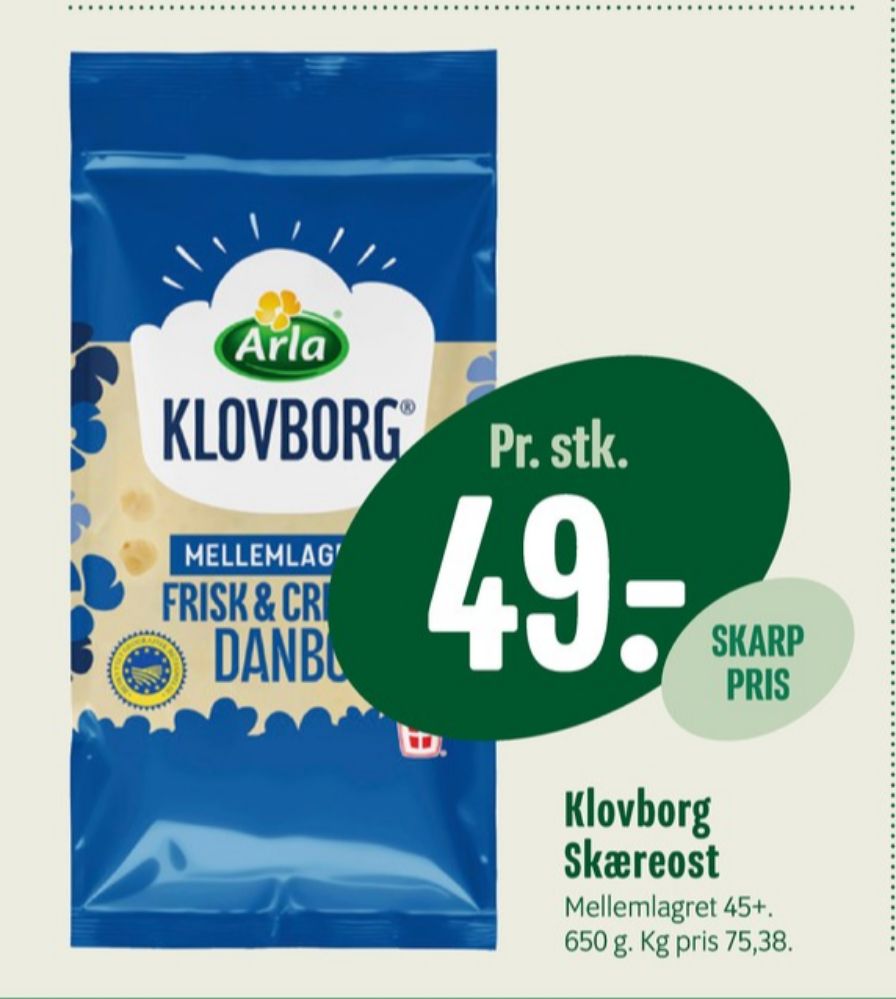 Klovborg, Skæreost Danbo Mellemlagret