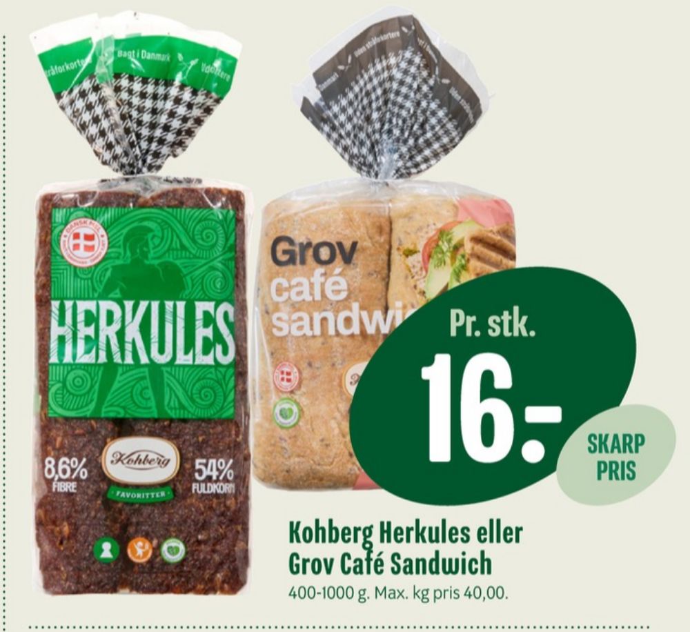 Kohberg Herkules, Rugbrødsskiver