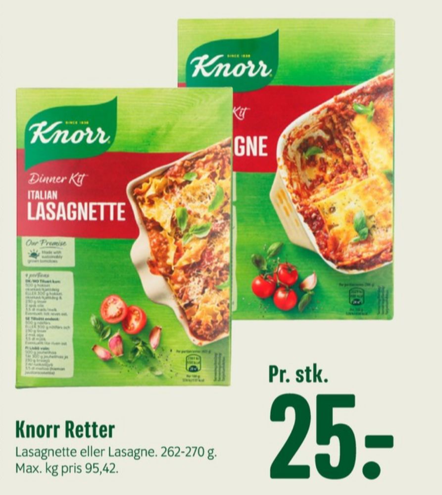 Knorr Dinner Kitt, Italian Lasagnette