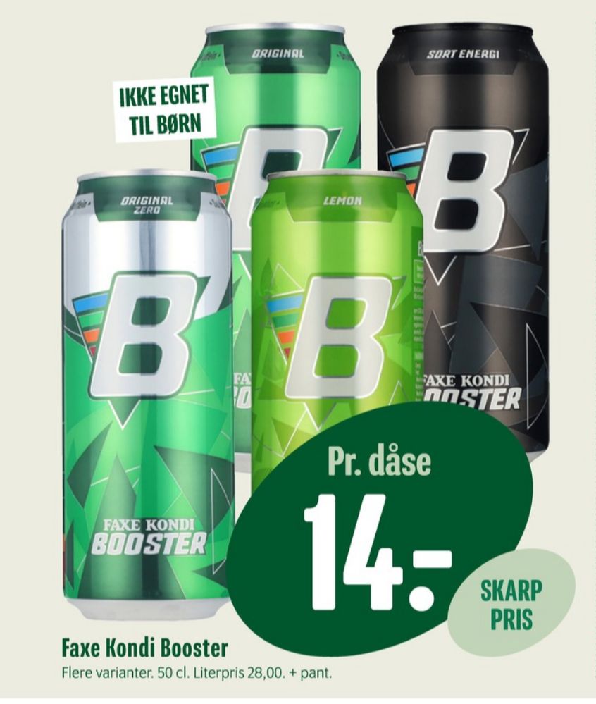 Faxe Kondi Booster Sort, Energidrik