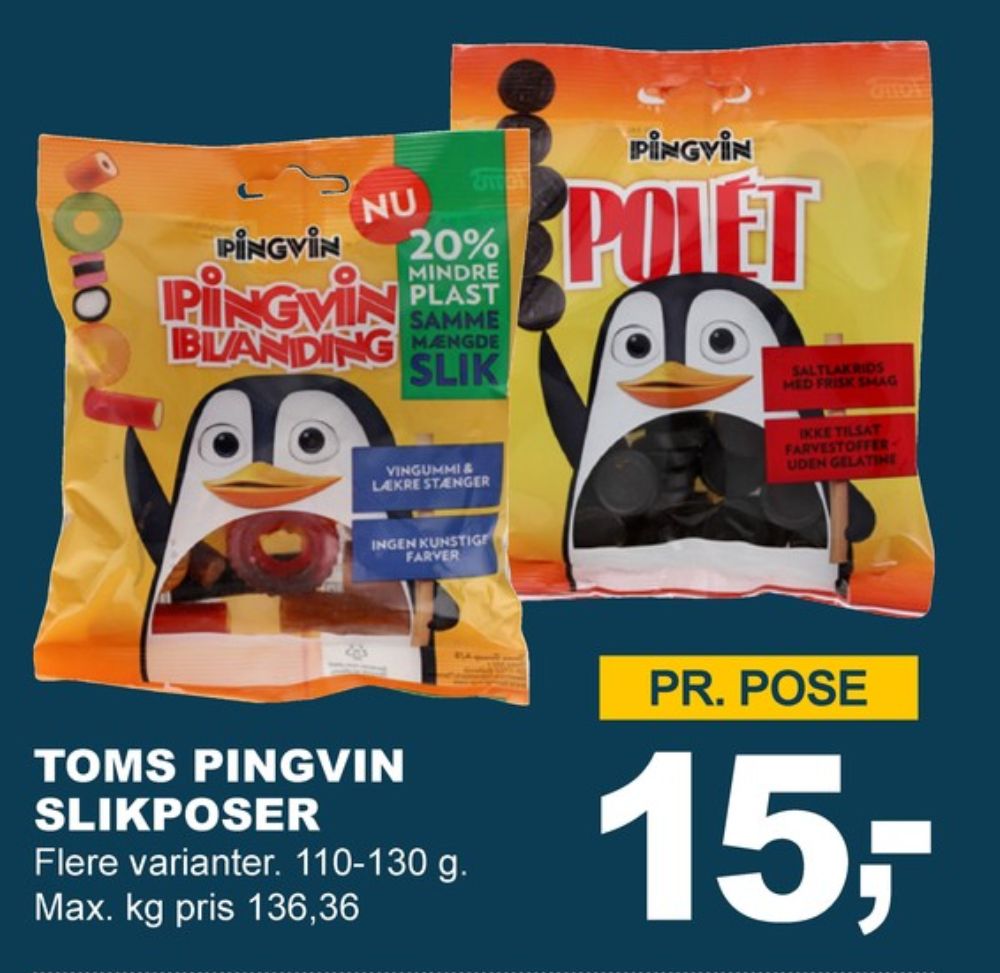 Toms Pingvin Pingvin Blanding, Slikposer