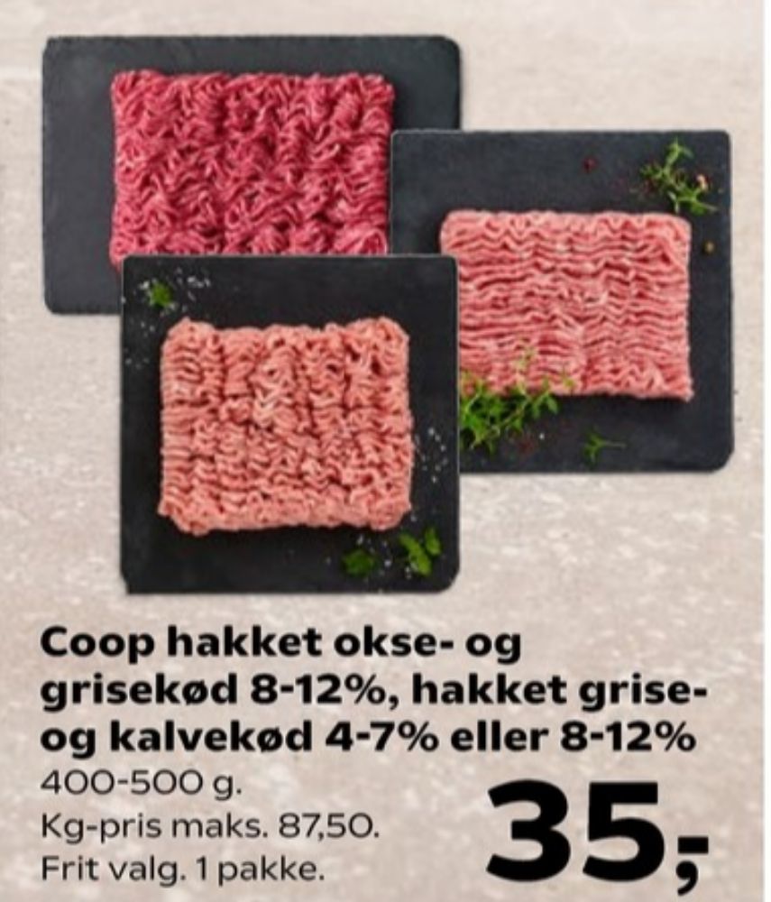Coop, Hakket Okse & Grisekød 8-12%