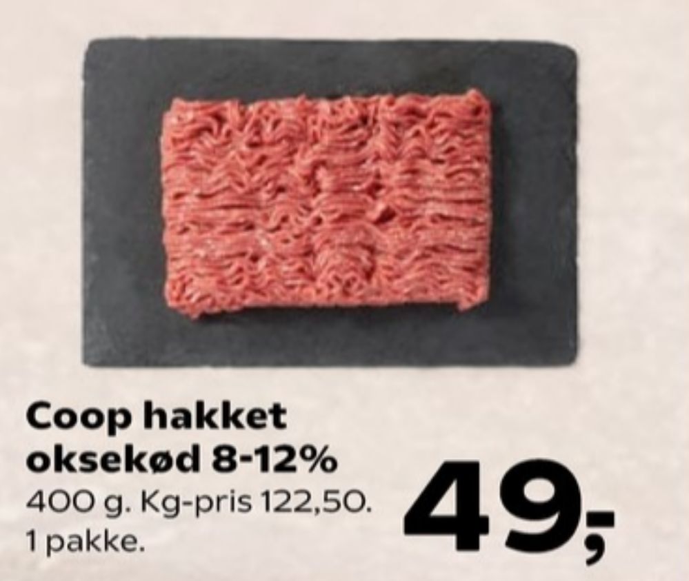 Coop, Hakket oksekød 8-12%