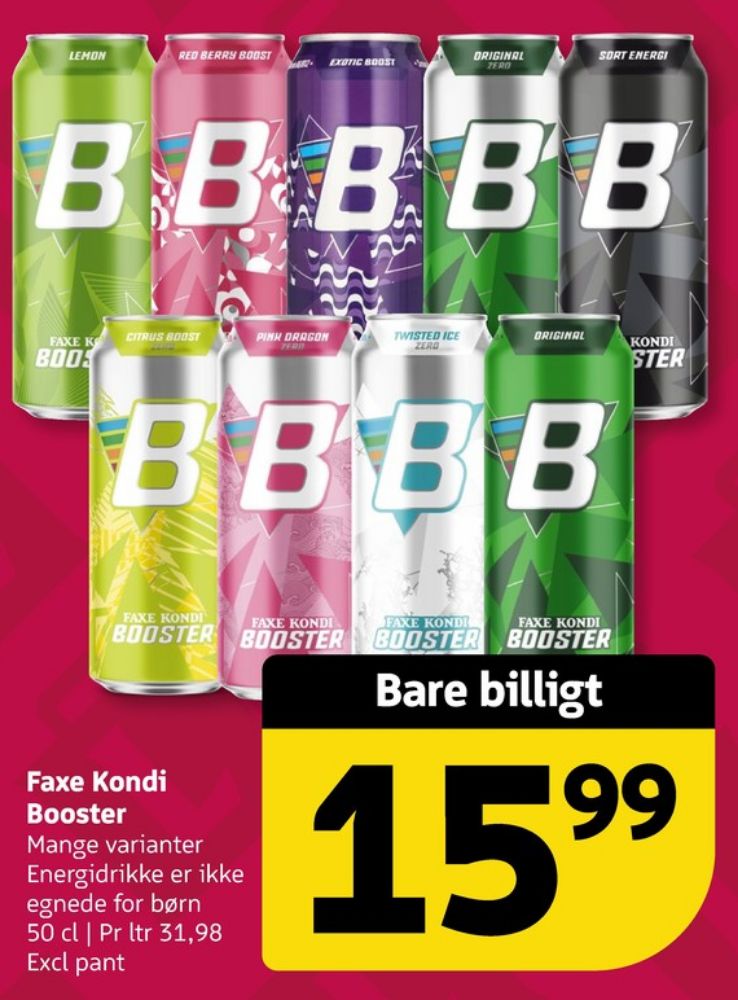 Faxe Kondi Booster Pink Dragon, Energidrik