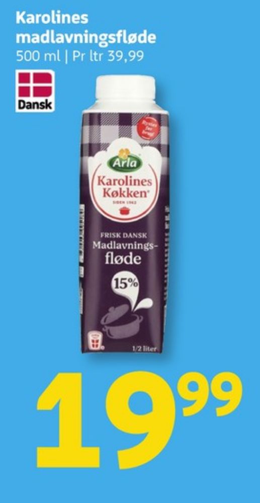 Karolines, Madlavningsfløde 15 %