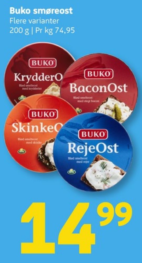 Buko Smelte, Smøreost Skinkeost