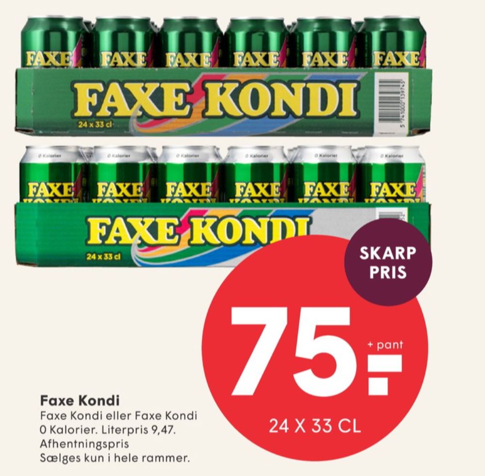 Faxe Kondi 0 Kalorier, Sportssodavand 24 pk.