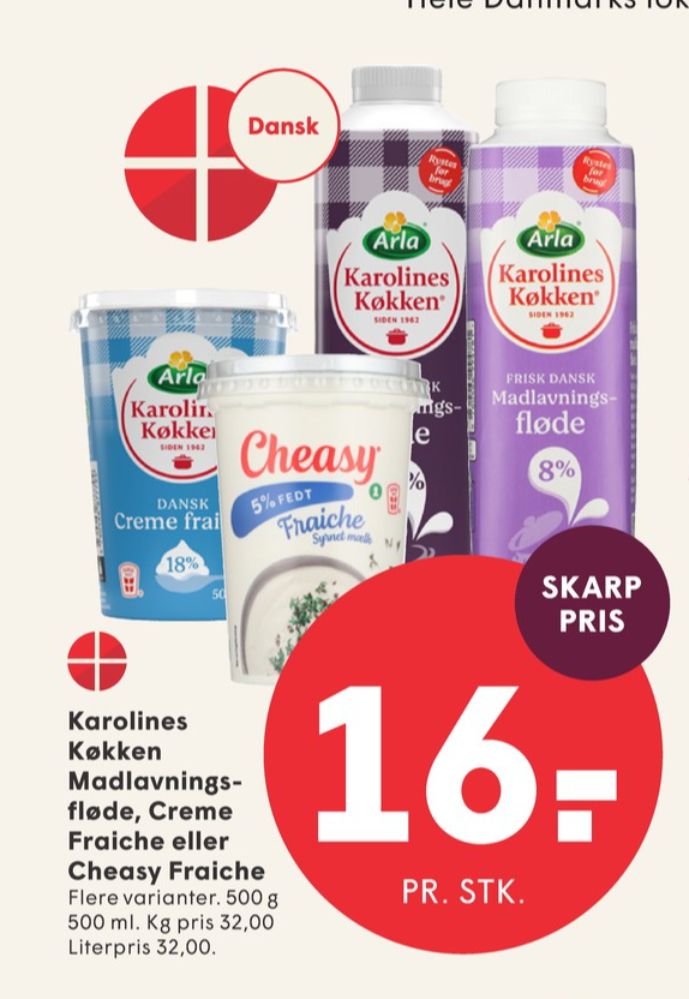 Karolines, Madlavningsfløde 8%