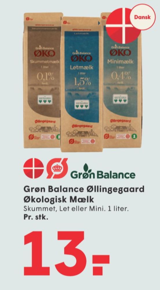 Grøn Balance Øllingegaard, Letmælk 1,5%