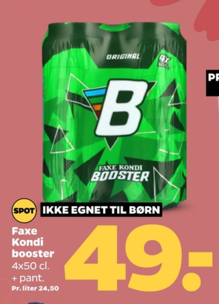 Faxe Kondi Booster , Energidrik 4 pk.