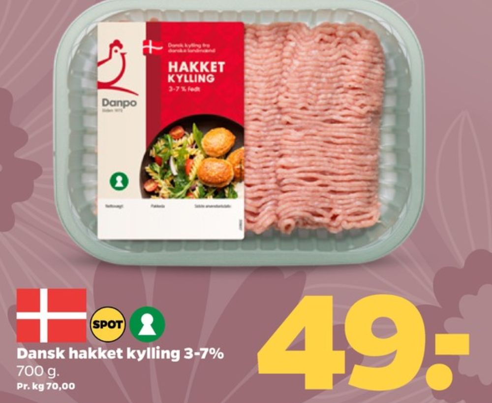 Rose, Hakket kylling 7-10%