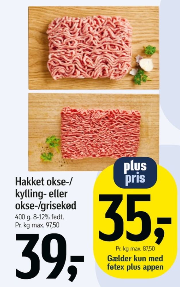 Hakket oksekød 8-12%