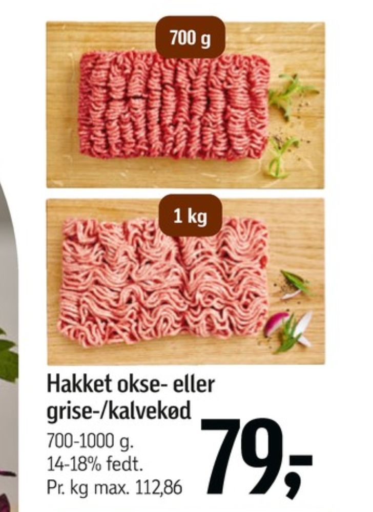 Hakket oksekød 14-18%