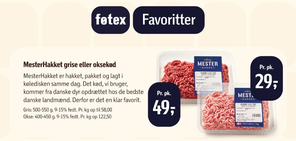 Salling Mester Hakket, Hakket grisekød 9-15%