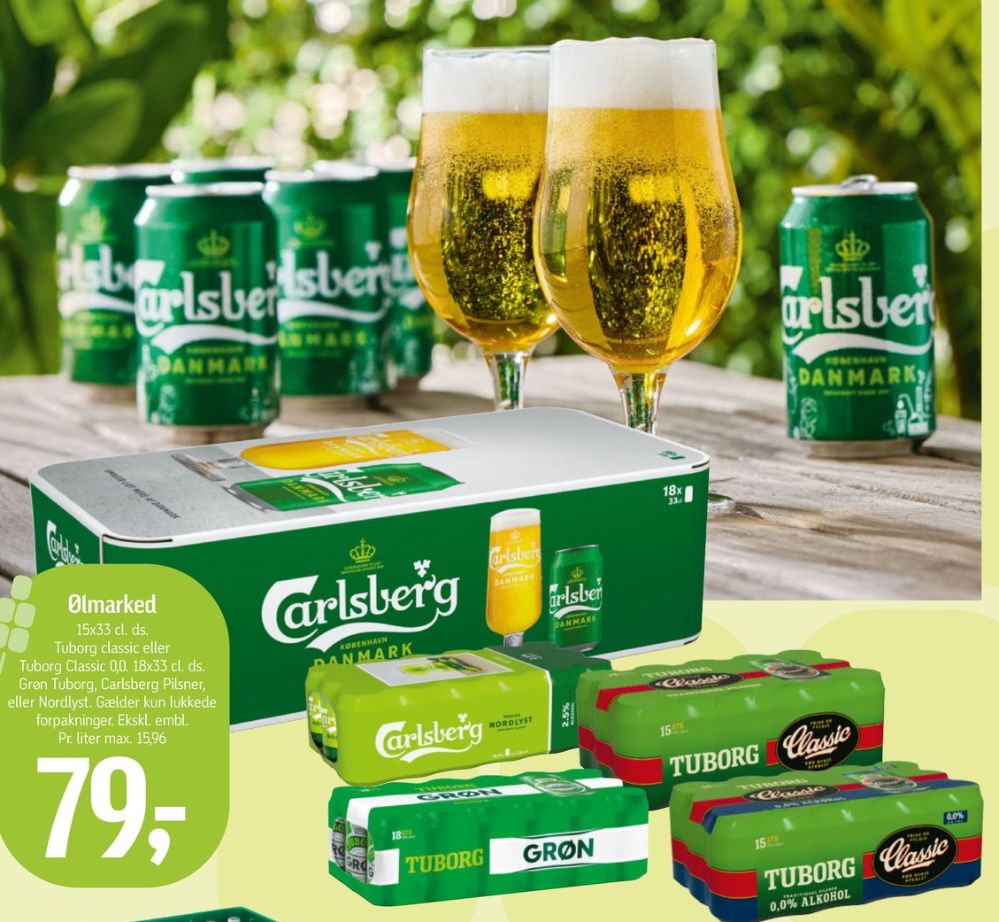 Tuborg Classic 0,0, Øl - Alkoholfri 15 pk.